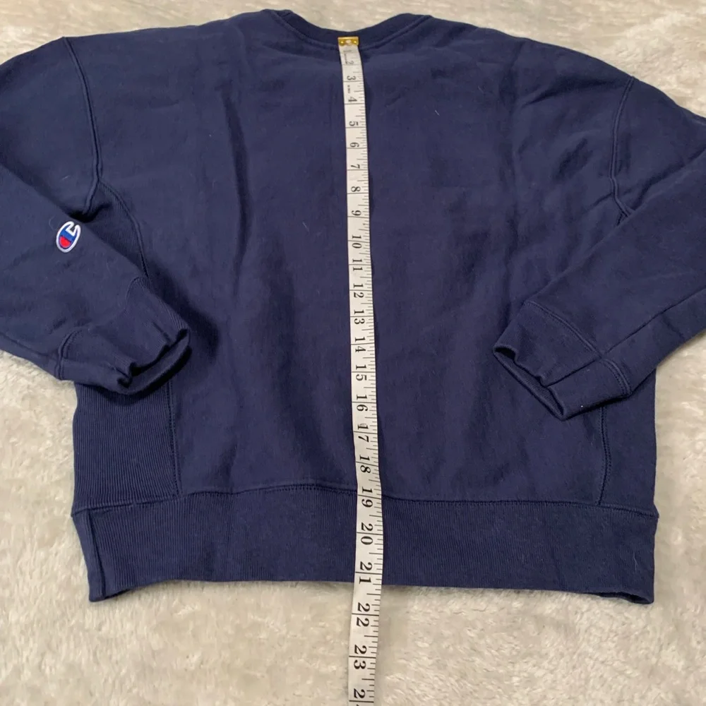 Champion Reverse Weave Womens Blue Y2K Pullover Sweater Size‎ Medium